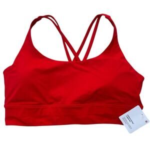 NWT Lululemon Energy Longline Bra Red Size 14 Cross Back Strappy